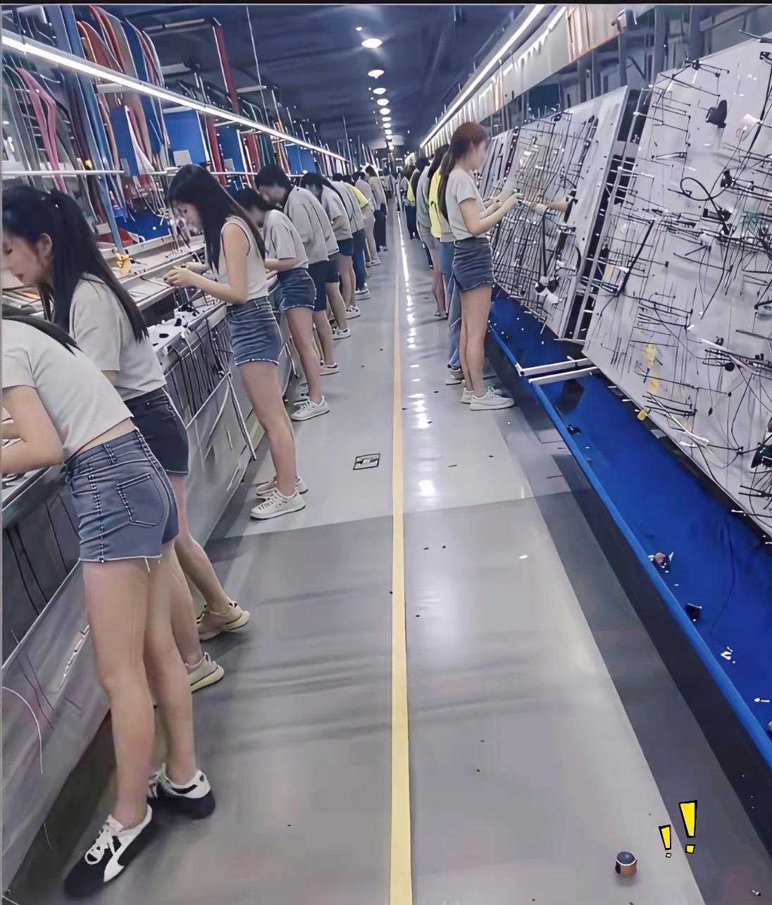 路过这家工厂车间，第一眼看到的景象属实让人好奇！整条生产线上几乎全是女工，不少