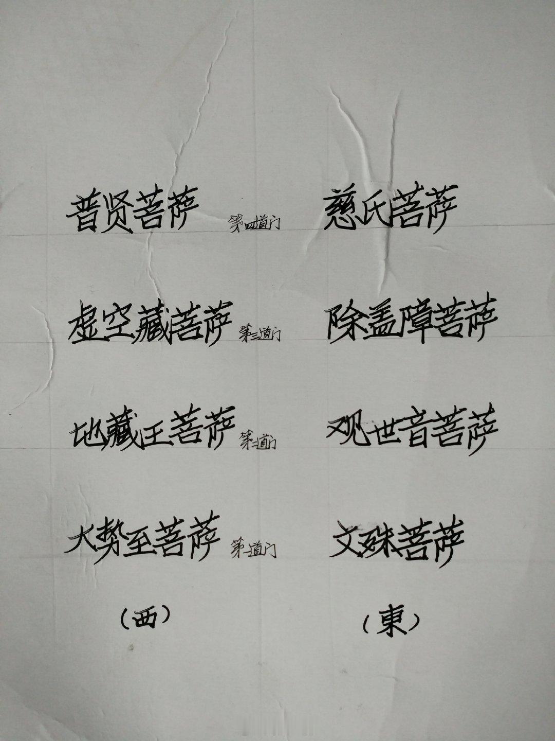 清朝皇帝陵地宫的八大菩萨从前往里、先东后西依序为：第一道石门文殊、大势至；第二