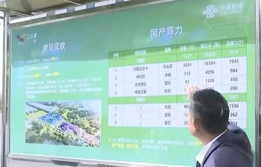 运营商中国联通的三江源绿电智算中心项目上马一系列国产算力芯片,其中:阿里云:1