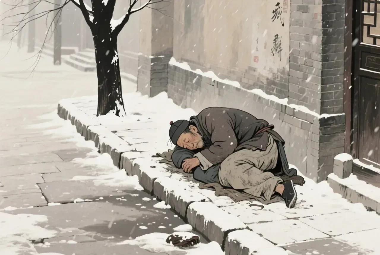 嘉庆年间的某个冬夜，金陵城外破庙的断梁上，冰棱正将月光割成碎片。一位衣衫褴褛的老