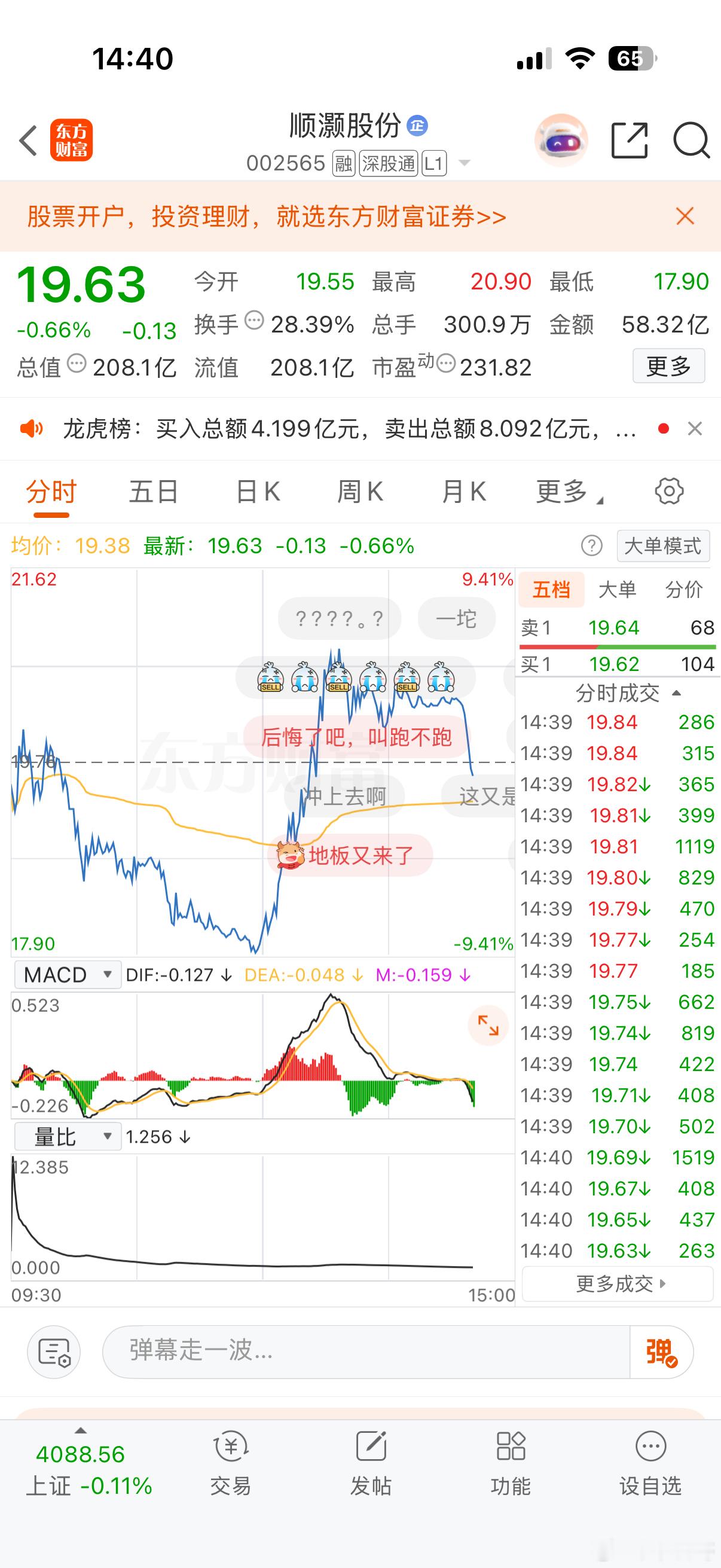 什么运气呀又跳水了，白高兴一场