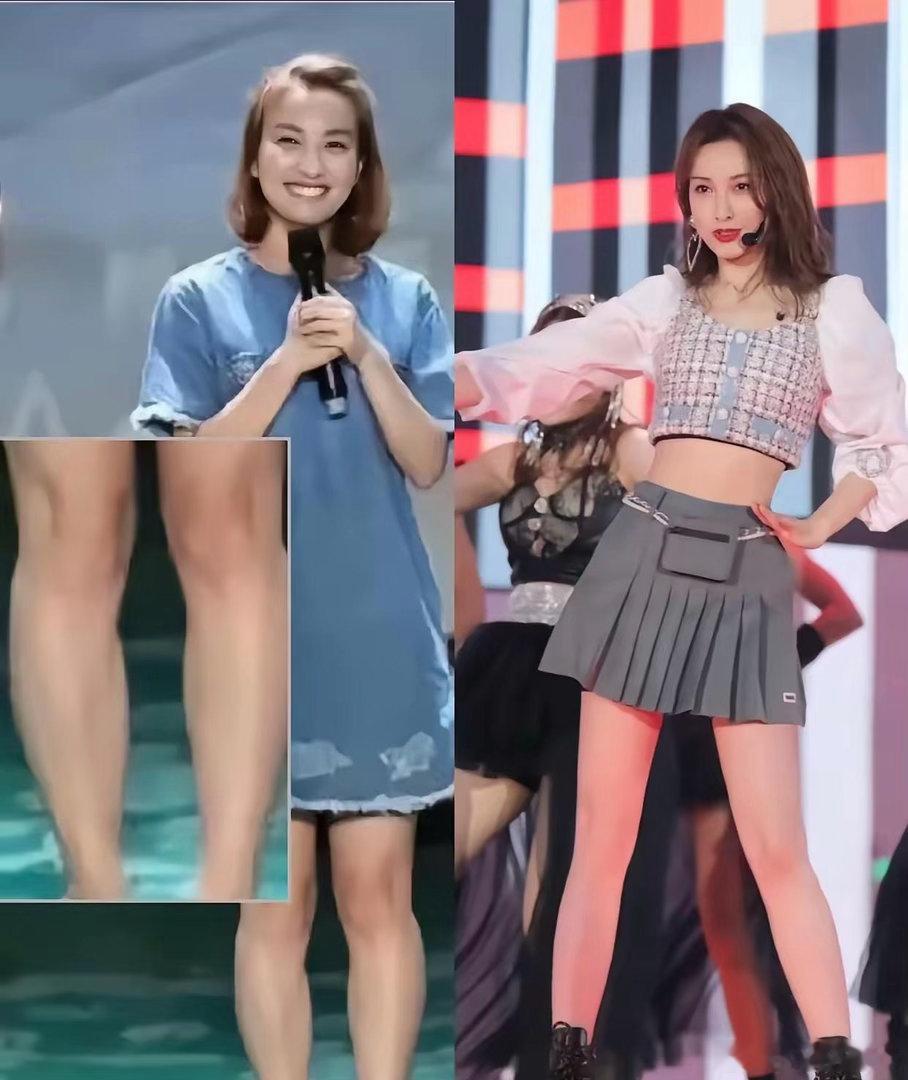 吴昕在腿上是真的下功夫了，以前小腿是肌肉腿，现在直接瘦成了腿精本精。