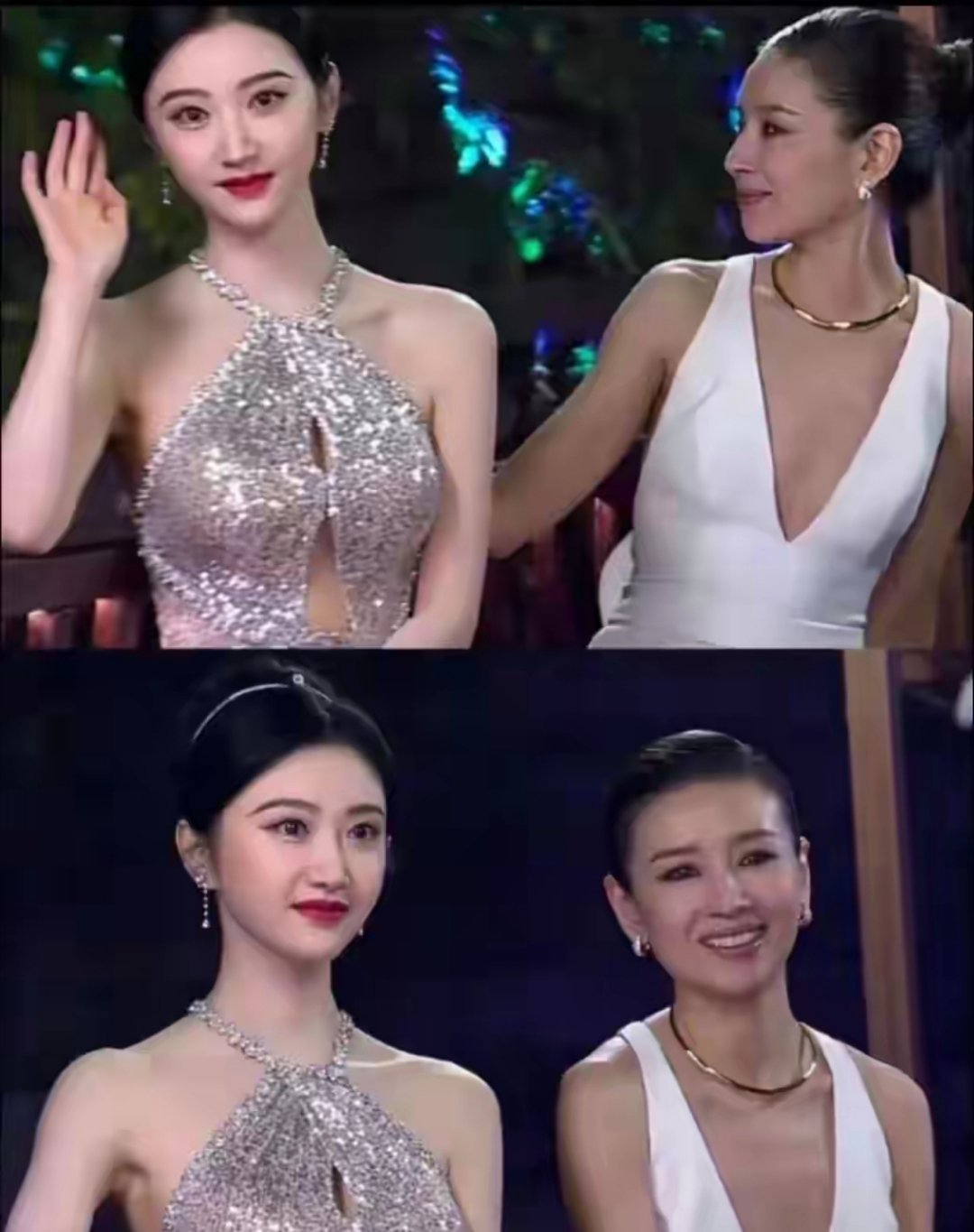 景甜不愧是人间富贵花，即便是大美人董洁也成了景甜的背景板