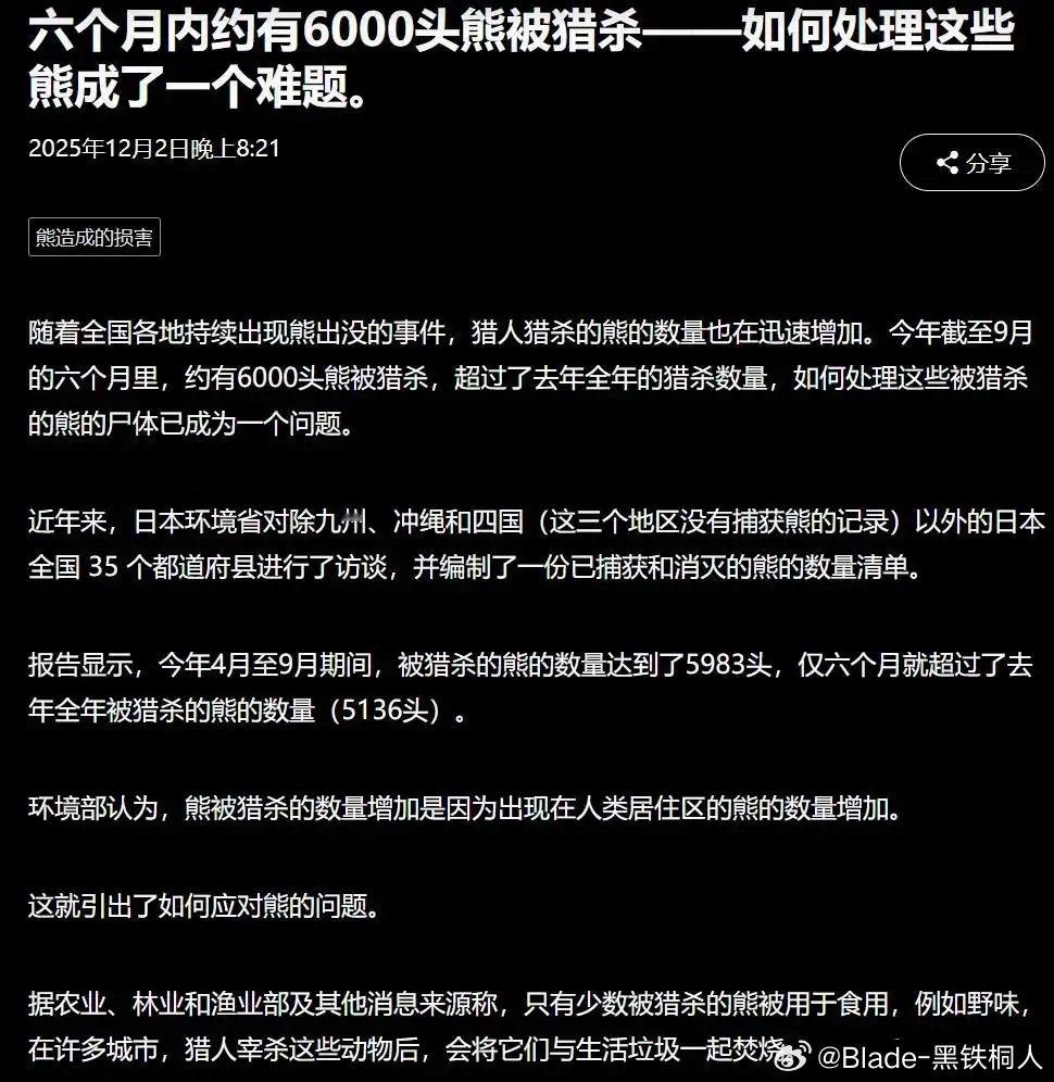 日本这熊灾也太恐怖了，6000头熊还没压下去，现在不得不用上无人机加快效率了
