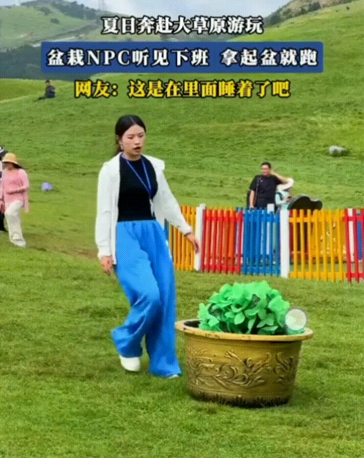 把下班的开心展示的真是淋漓尽致：盆栽NPC听见下班，拿起盆就跑。下班啦，下班