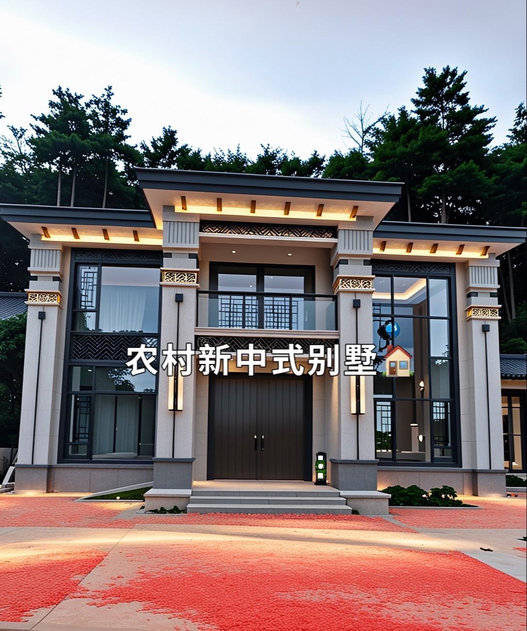 农村新中式别墅，设计感十足！#建房说