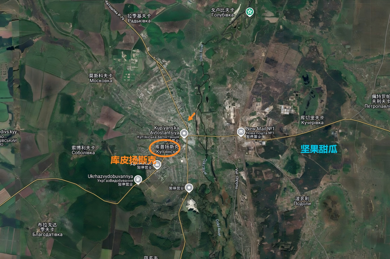 库皮扬斯克河西地区，西部集群反击又拿回一小片地区。看来乌军反击，连库城的河西部分