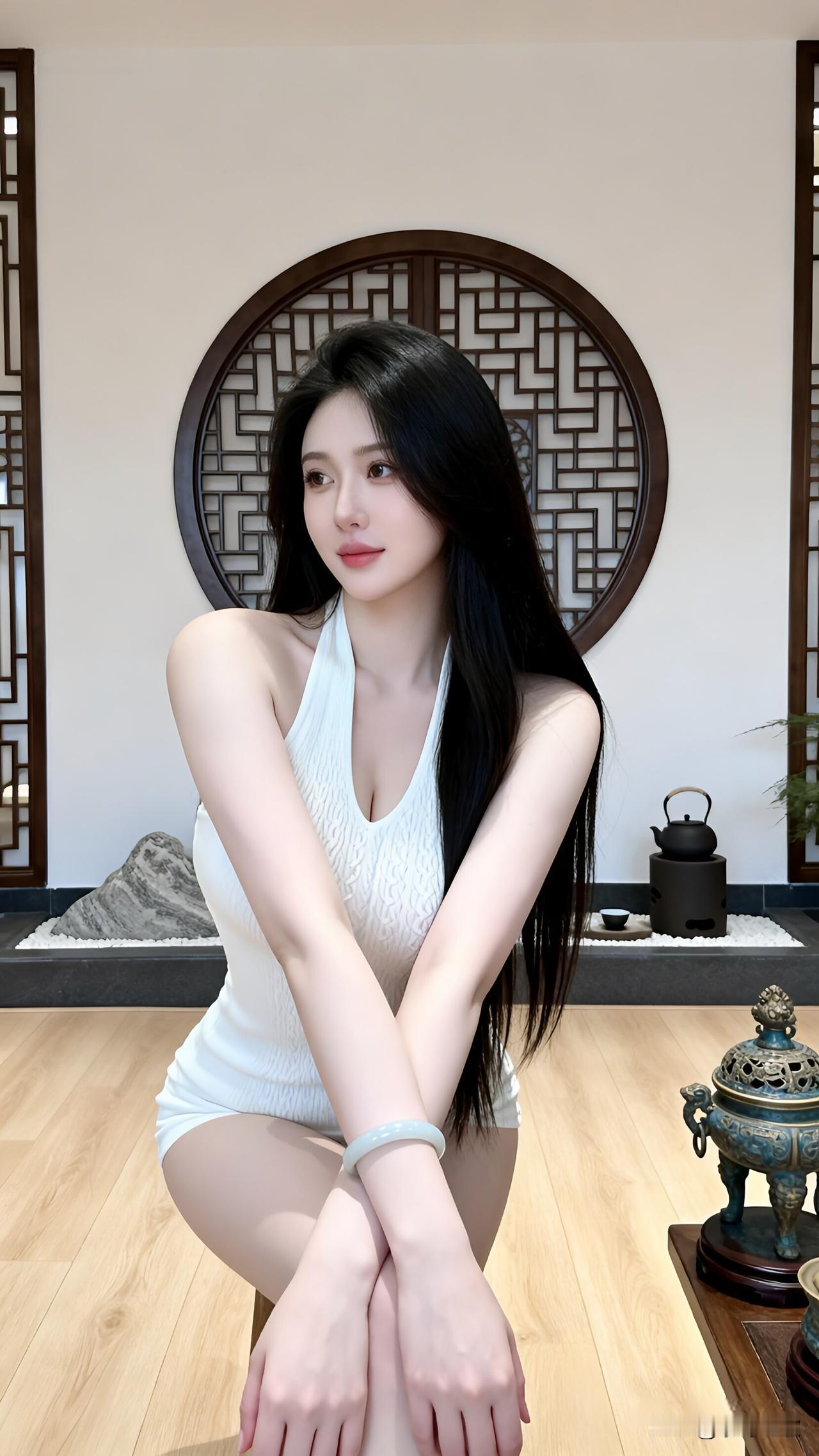 晒图笔记大赛优雅黑发美人，东方韵味十足