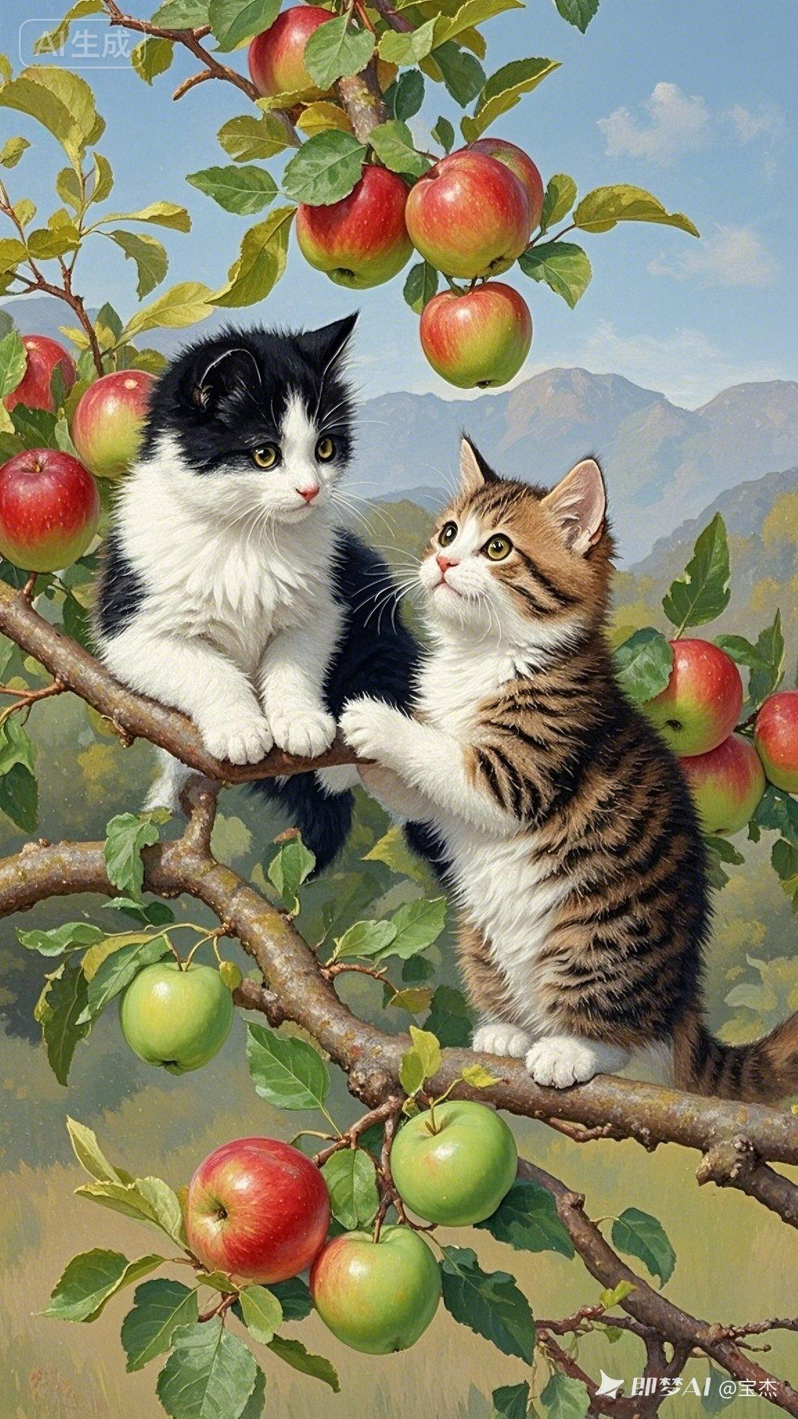 萌宠探秘：猫咪与苹果的甜蜜邂逅🍎🐱