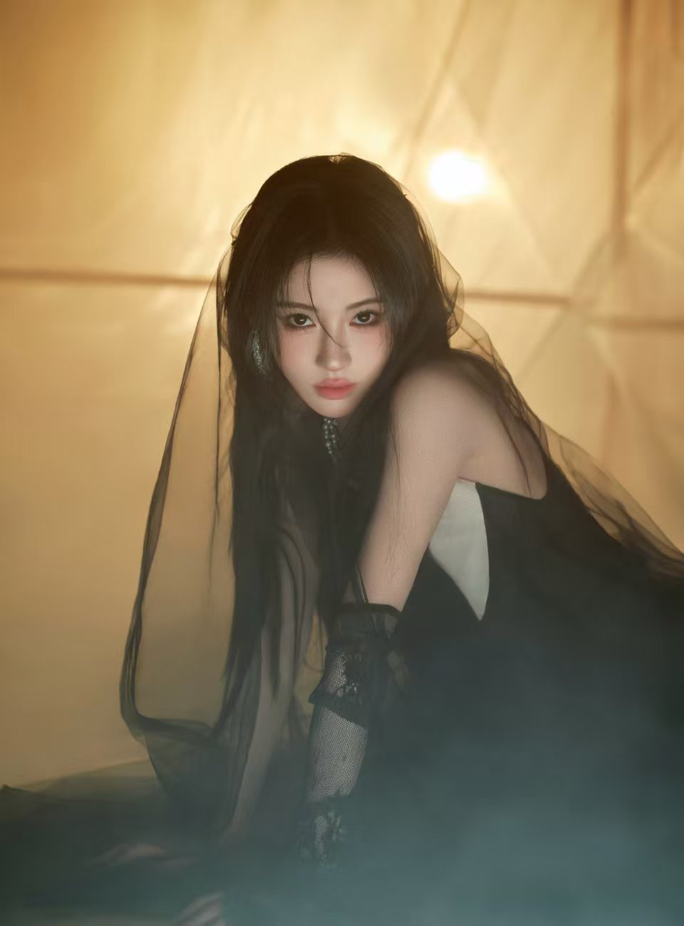 鞠婧祎露芜衣黑纱神女哇塞哇塞