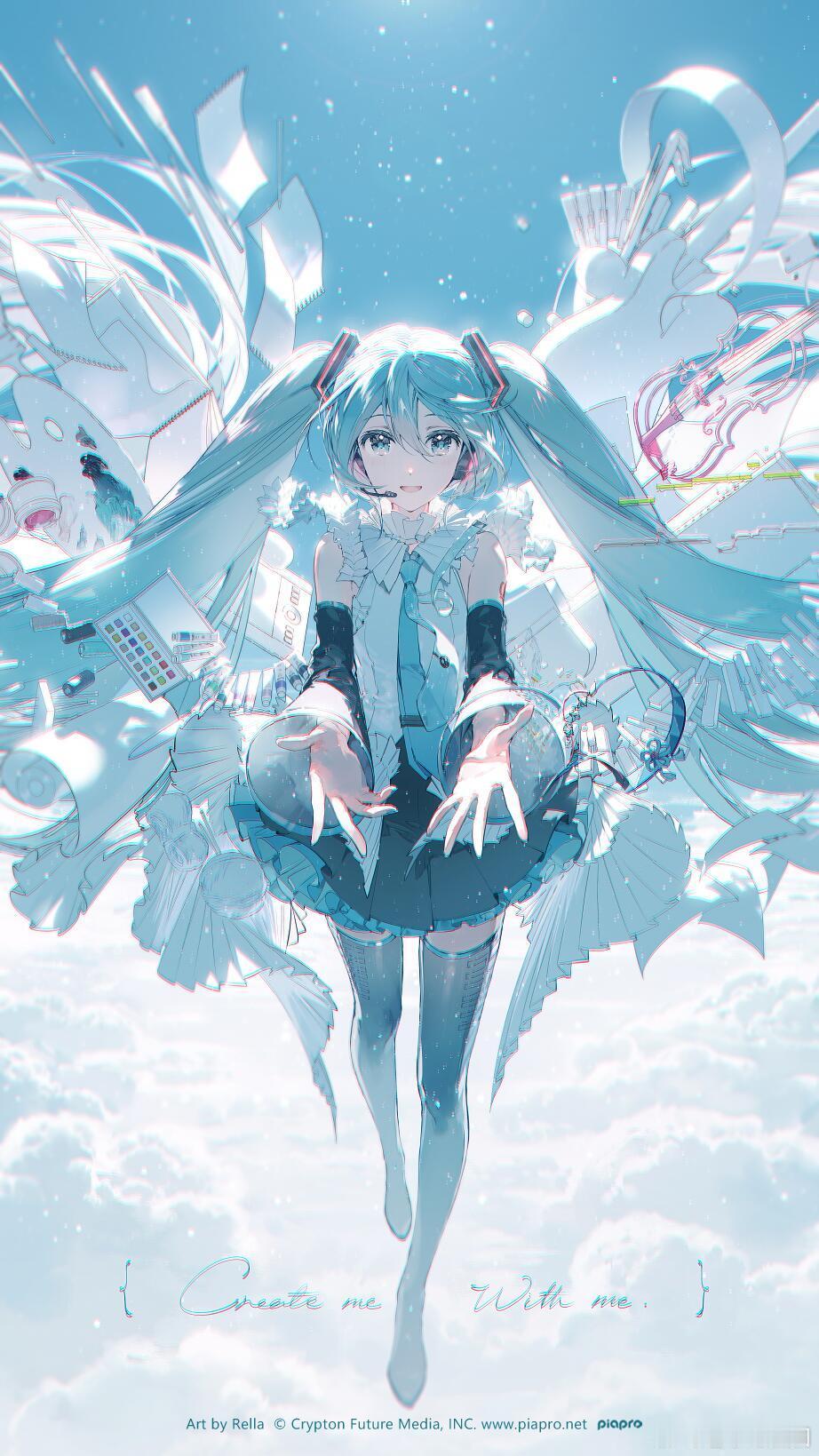 初音未来19周年Rella笔下的初音真的温柔到骨子里，逆光、清透、自带仙气！动漫