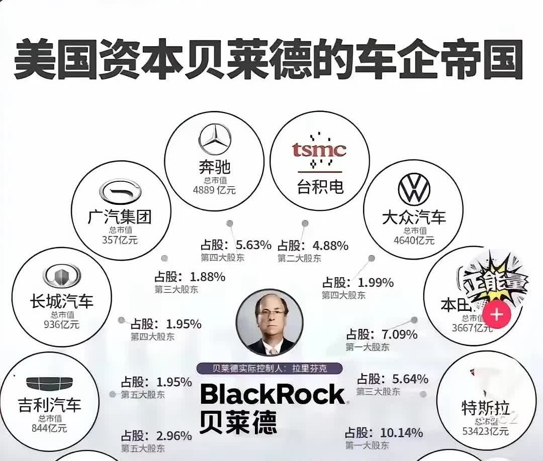 很意外，贝莱德参股的所有车企当中，小米居然不在其中，国内占比最大的是居然是蔚来，