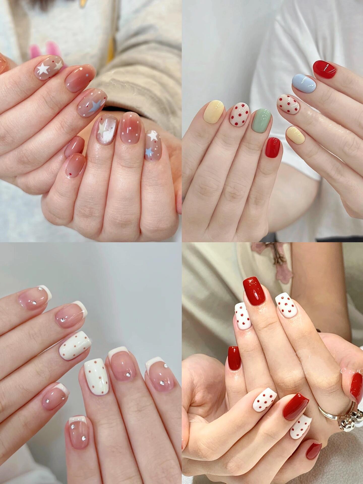 波点美甲彩色波点元素热门美甲💅🏻​​​