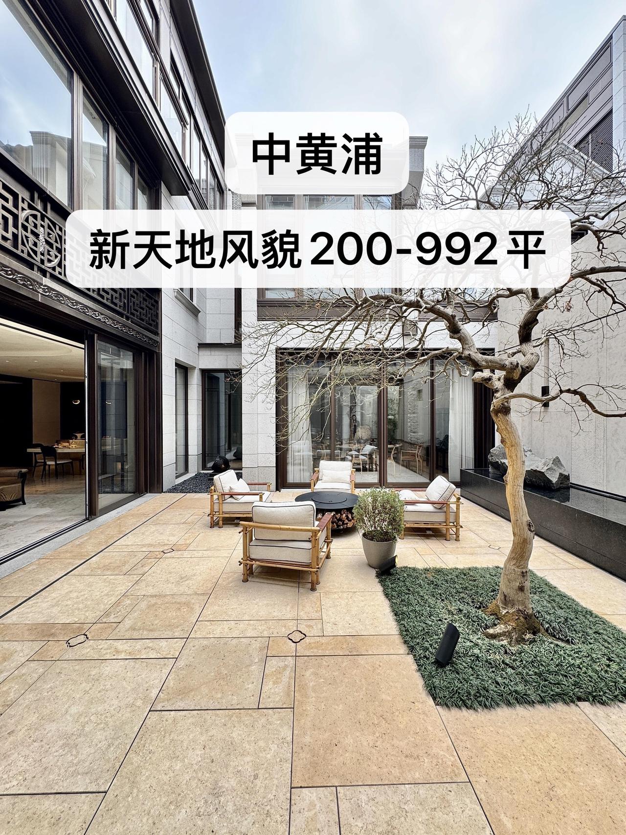 在上海中黄浦新天地，风貌别墅的大院子生活面积：200-992平，实际使用400
