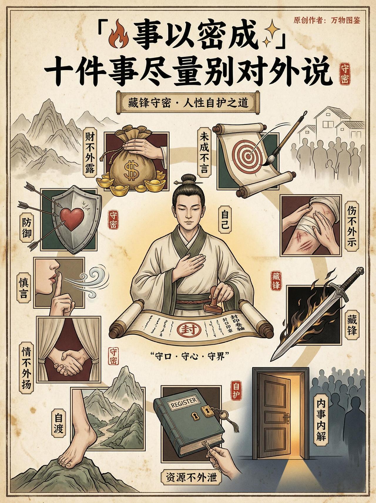 🔥事以密成：成年人顶级的自保，是守住这10件事真正厉害的人，都懂得「守口