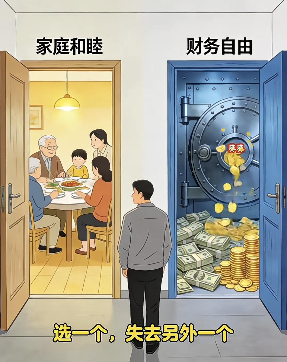 “一边是家庭幸福，一边是财务自由，大家会怎么选”[笑着哭][笑着哭]