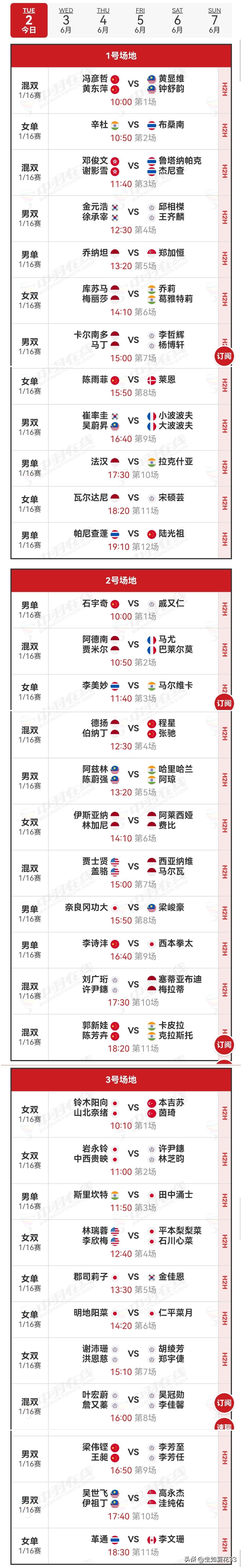 2日赛程2026年印尼羽毛球公开赛世界羽联超级1000赛事的2026
