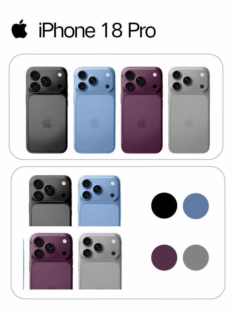iPhone18ProMax配色iPhone18ProMax终于没有橙色了，