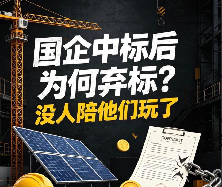 几亿元的工程摆在面前，宁愿不要中标，也不愿意进去干。最近内蒙古、新疆一些光伏项