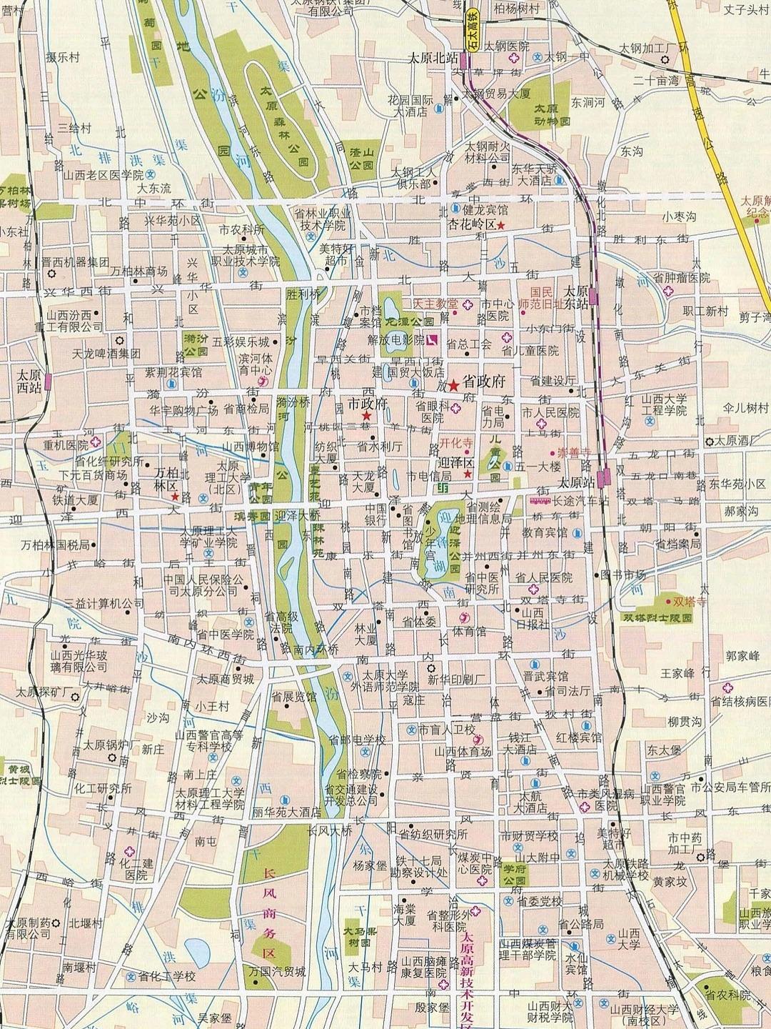太原老城的市中心其实用几个老地标就能框出来，迎泽公园、五一广场、柳巷、督军府