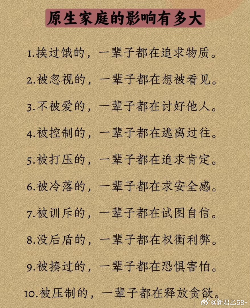 家庭原生家庭的影响有多大？
