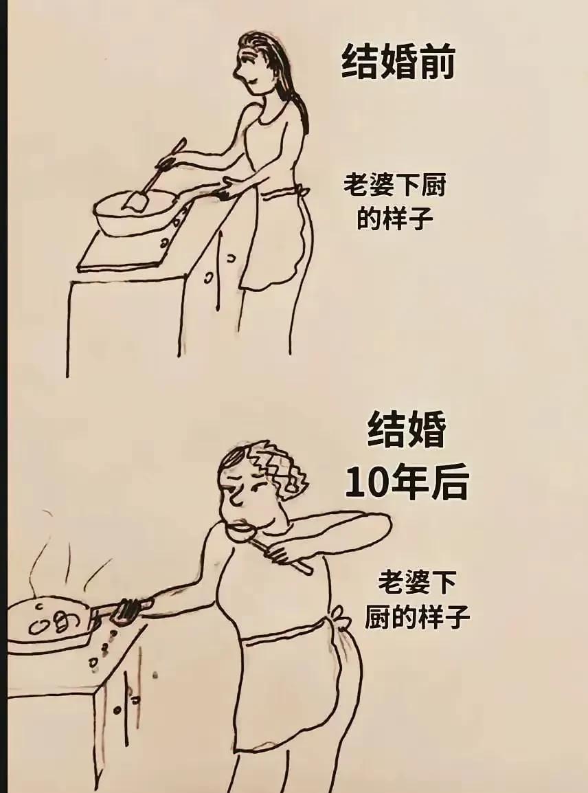 女人下厨我觉得与结婚时间没有关系，重点在于自暴自弃了！如果你活得精致，善于管理身