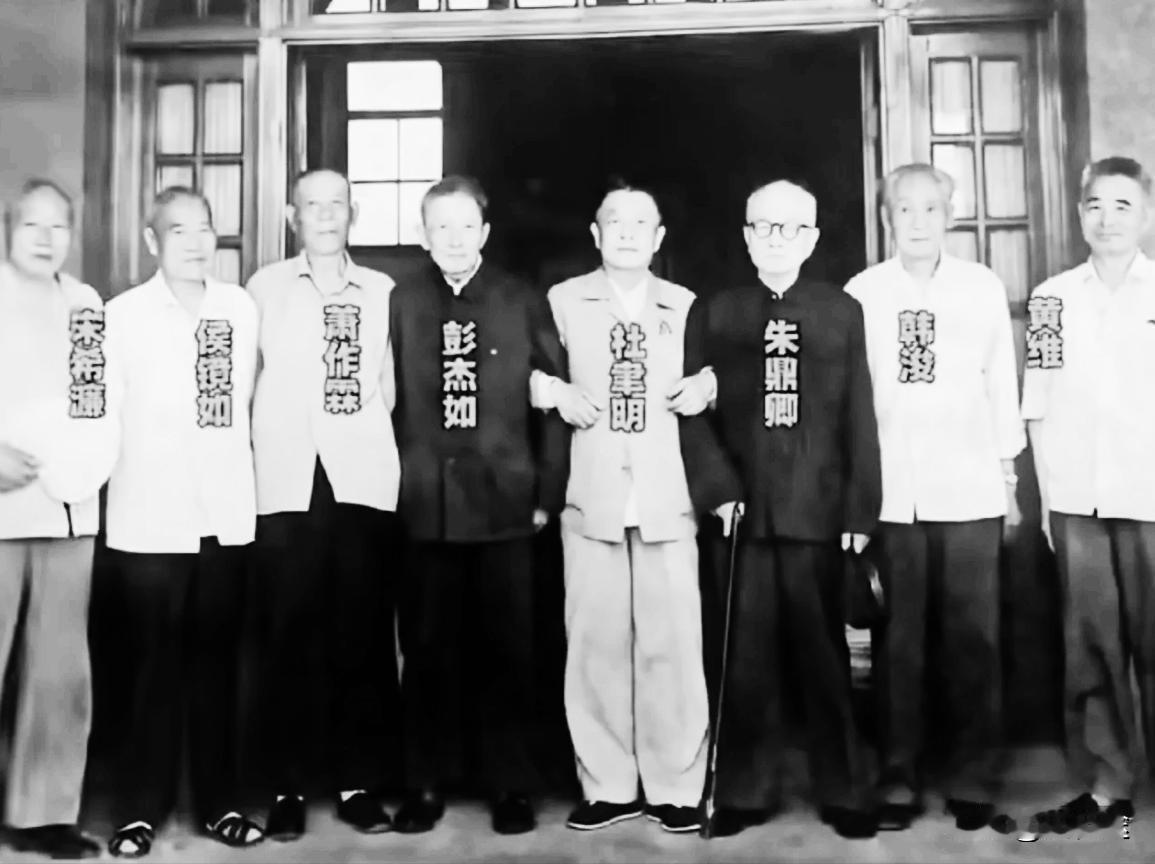 1978年，被俘留在大陆的部分国军将领，在参观武汉长江大桥后的一张合影留念，你知