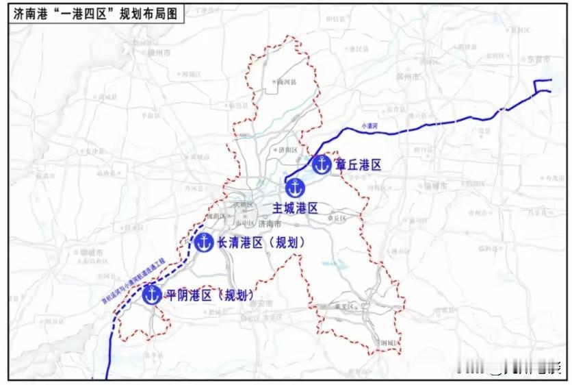 济南崛起，奔向准一线城市。济南连通京杭大运河融入长三角，“济南港总体规划2035