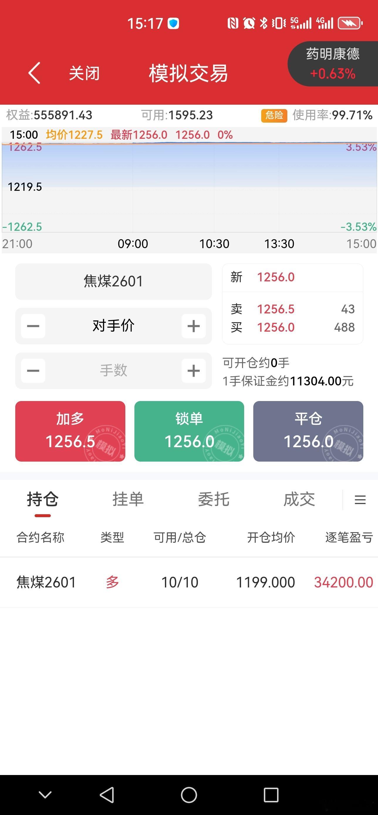 S-虽然是模拟，但我也把他当做真的一样，时不时看看。难怪做期货的人，一般不屑于到