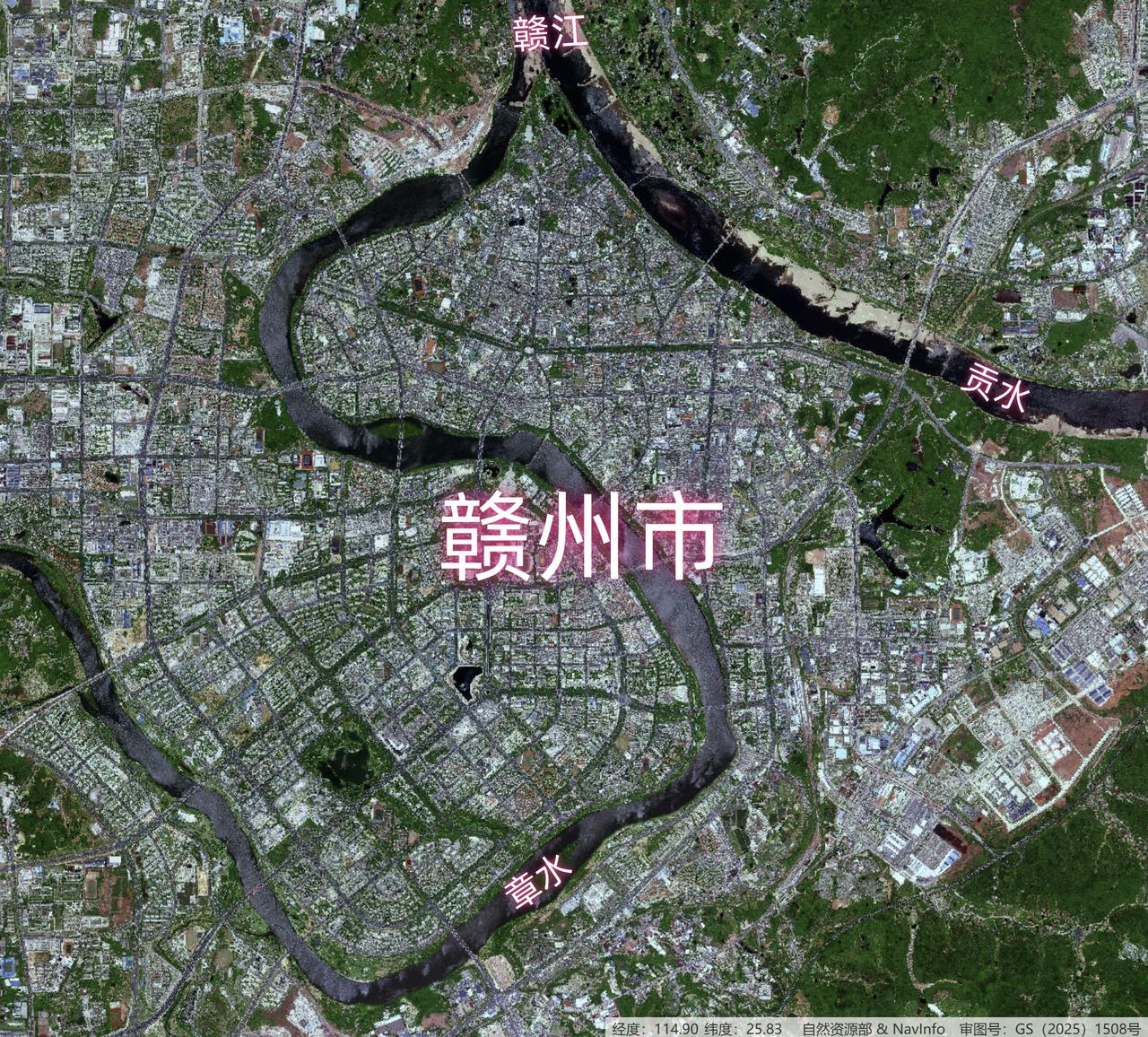 江西省赣州市卫星图