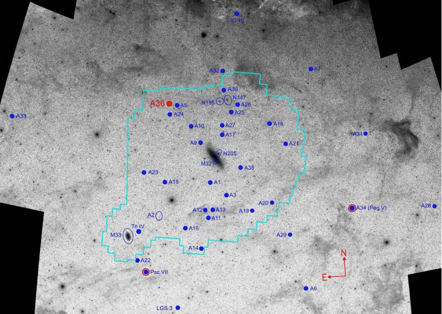 天文学家在距离地球250万光年的仙女座星系（AndromedaGalaxy）旁