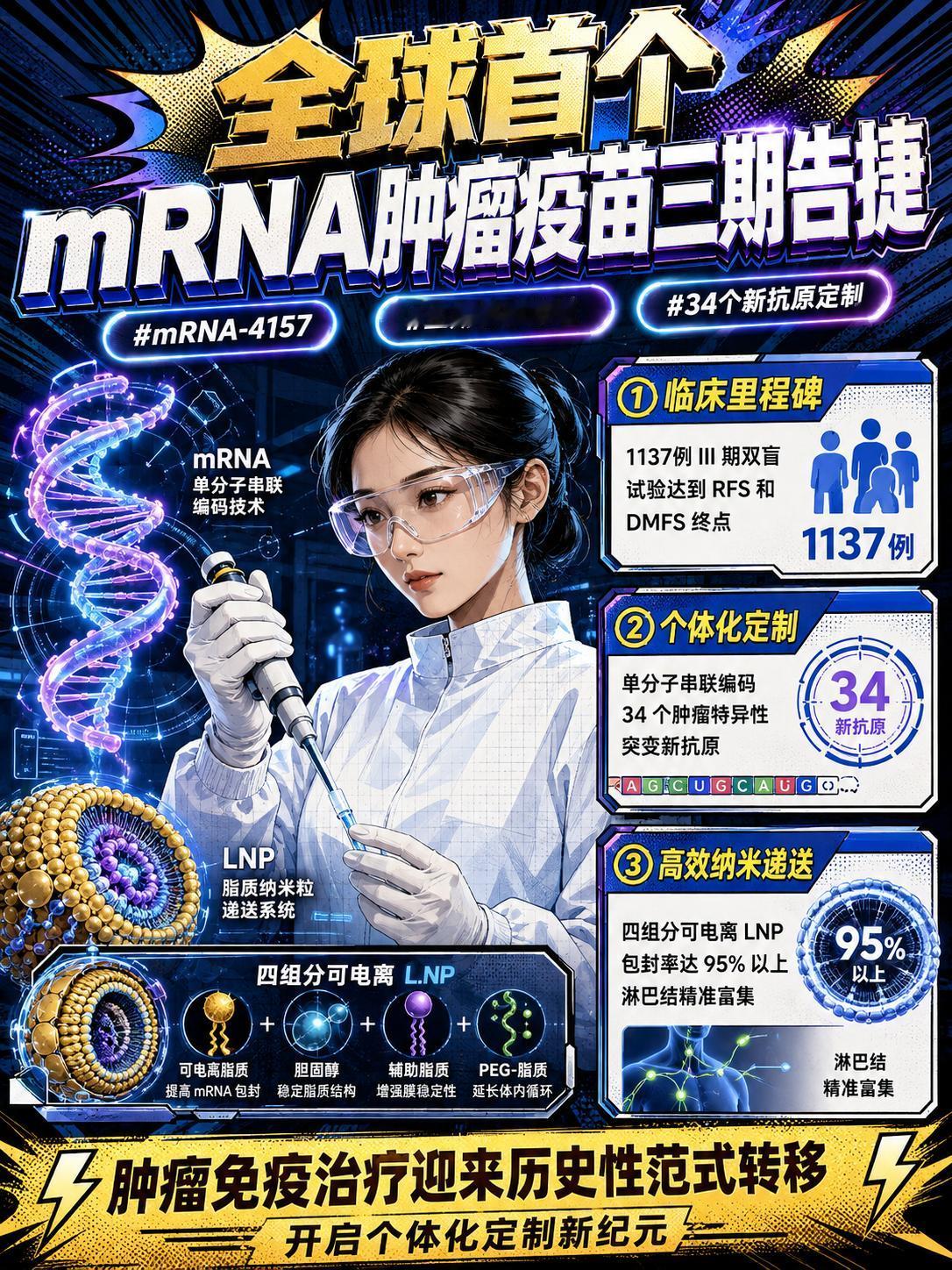 全球首个个性化mRNA肿瘤疫苗三期揭盲，免疫治疗迎范式转移？全球抗肿瘤药物研