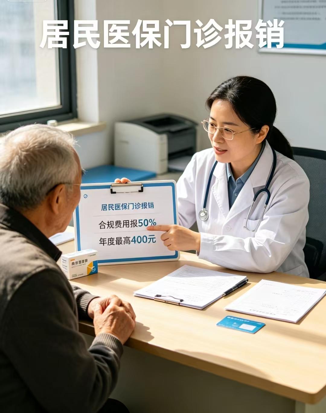 以前一直以为每年交的400元居民医保只有住院才能报销，没想到门诊也可以报销了，相
