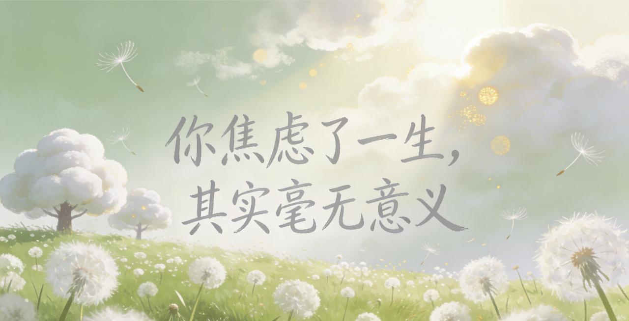 给大家提个醒，你焦虑了一生，其实毫无意义。人这一辈子，最傻的事就是困在焦虑