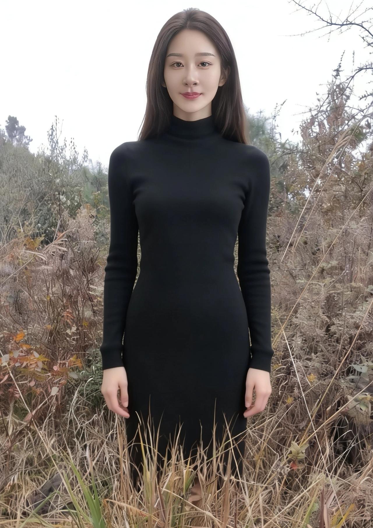 风把荒草的絮吹向半空时我撞见了你，在乡村的田埂黑裙裹着秋后的瘦，像一截墨色的