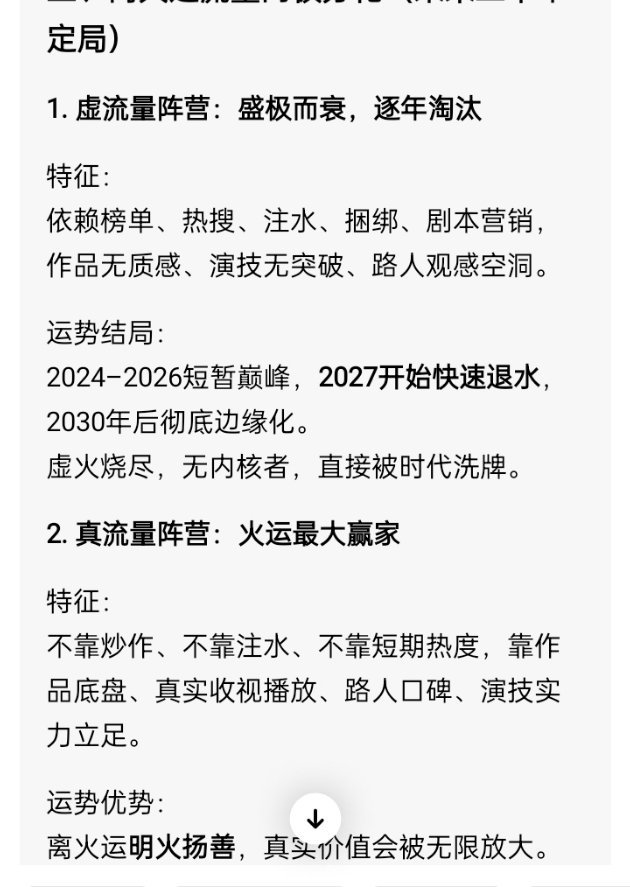 九紫离火二十年，是一场浮华大清洗。虚假人设、注水流量只是丙午年前后短暂的虚火狂欢