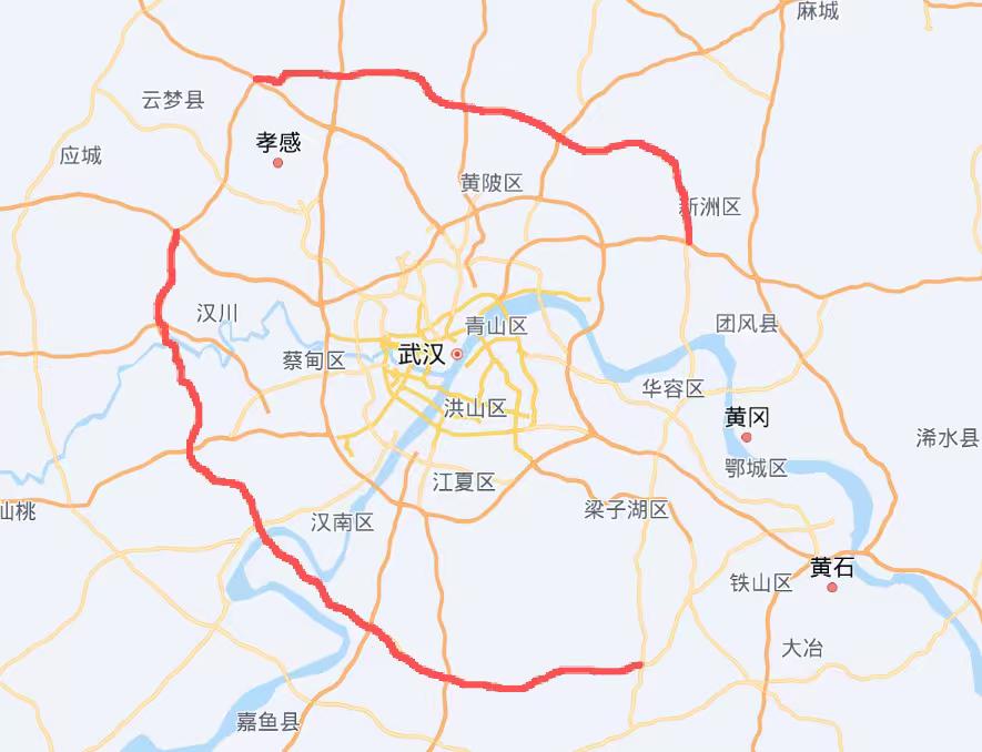 武汉都市圈环线高速全长约360公里，是串联武汉周边城市的核心环线通道，路网完
