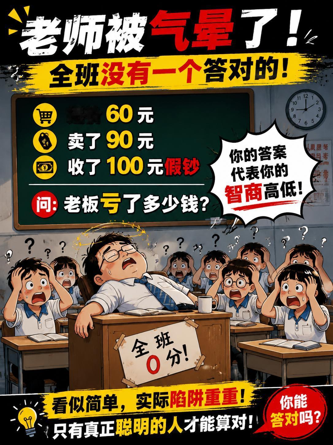家人们谁懂啊！昨天去接我家娃放学，数学老师拉着我吐槽，说今天课堂小测出了道“送