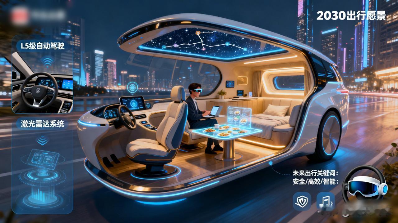 自动驾驶，未来已来想象一下，未来的某一天，你在车上可以吃饭、办公、睡觉，车子