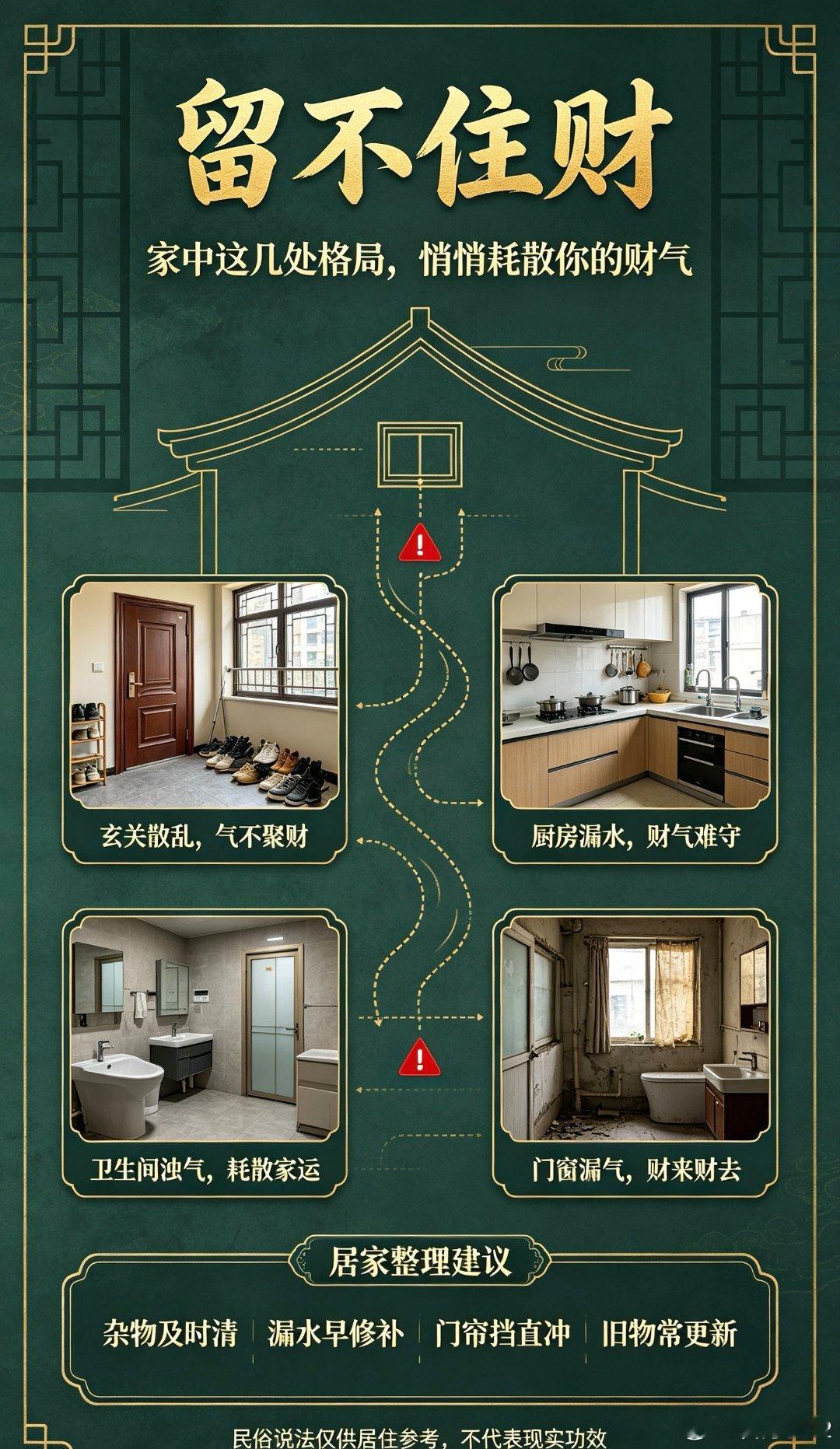 留不住财？家中这几处格局，悄悄耗散你的财气！多人都会有这样的困惑：明明收入不算低，辛辛苦苦赚钱，可手