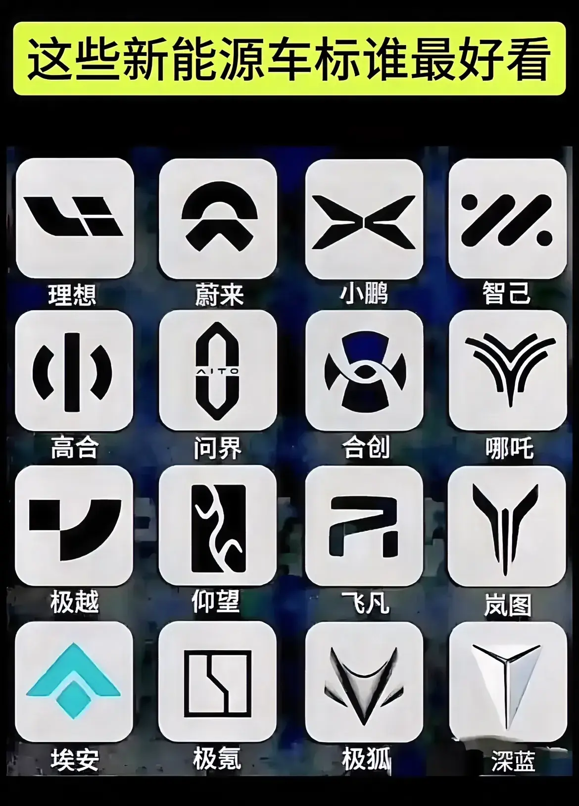 新能源车标，哪个好看？？