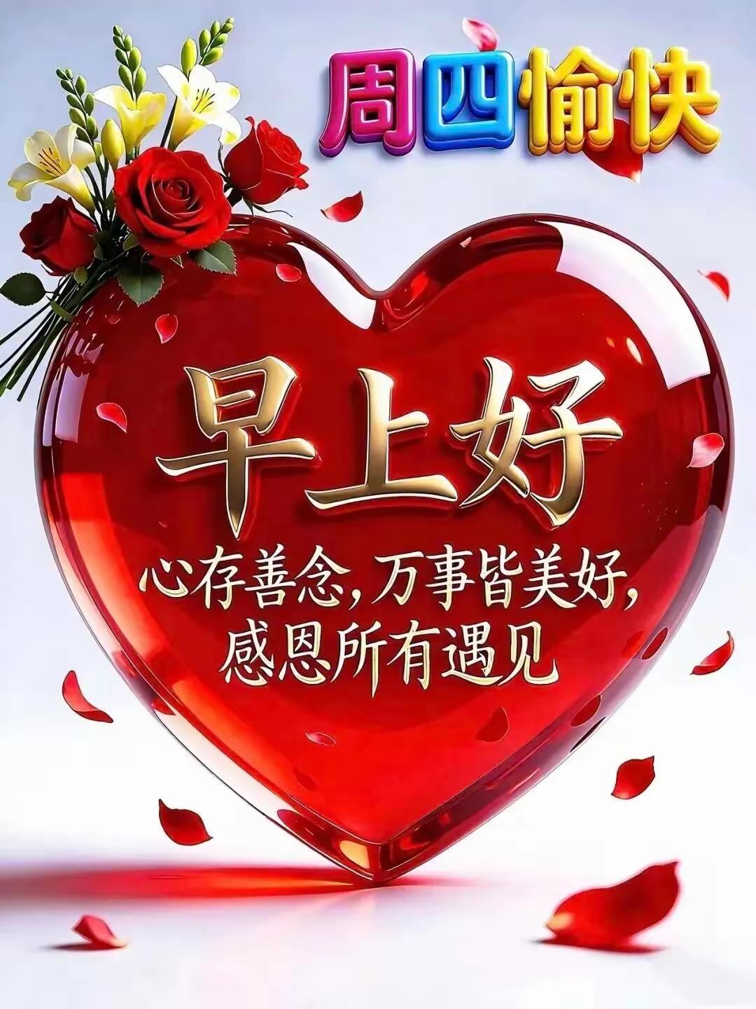 道一句周四早安，光芒万丈，晴空洒下的祝福伴随清晨第一缕阳光！起个早，收拾心情给自