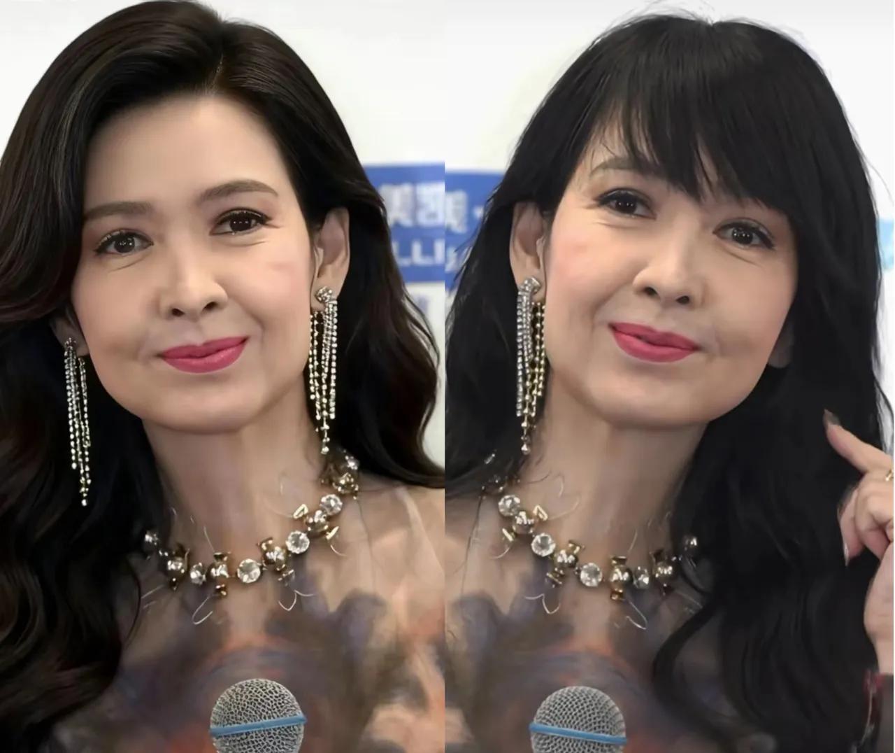 周慧敏这颜值真的没话说，年轻时那叫一个惊艳。但说实话，那发型确实看了好些年了，总