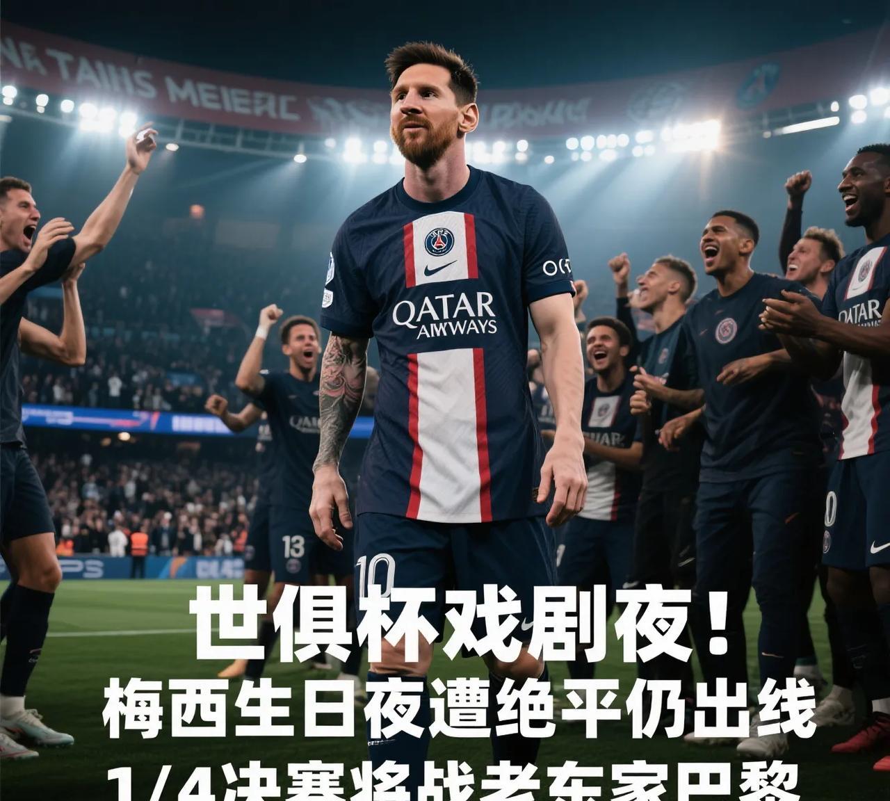 世俱杯戏剧夜！梅西生日夜遭绝平仍出线1/4决赛将战老东家巴黎1.生日夜的冰