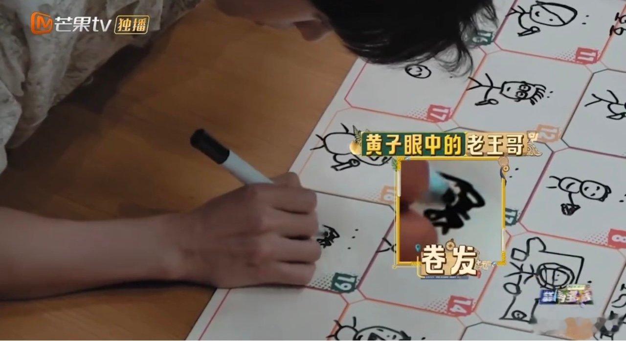 黄子弘凡画的王安宇黄子弘凡笔下的王安宇综艺趣味名场面，黄子弘凡手绘老王哥，抽象画