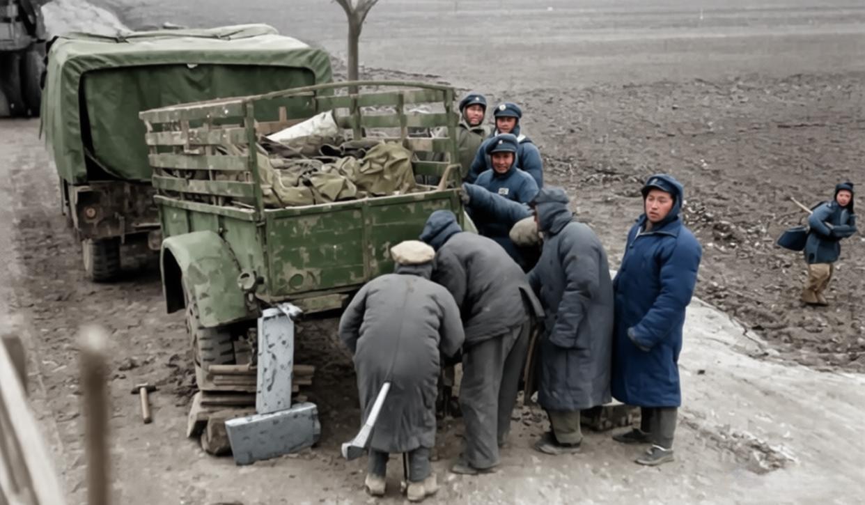 这张照片由美国《生活》杂志记者马克·考夫曼于1947年拍摄，它记录的并非一场战斗