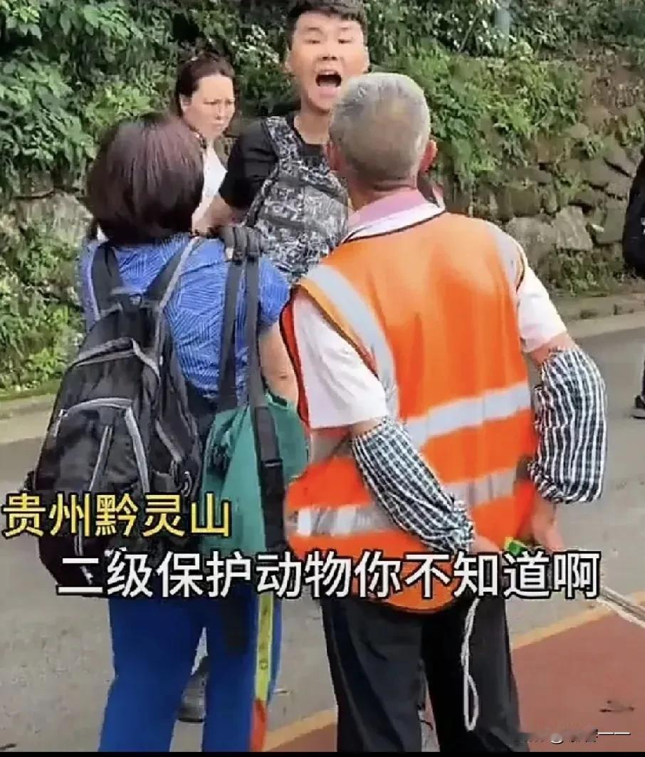 大爷能管泼猴，谁能管管这个泼皮？黔灵山景区老大爷，用弹弓驱赶、管理猴子，被一