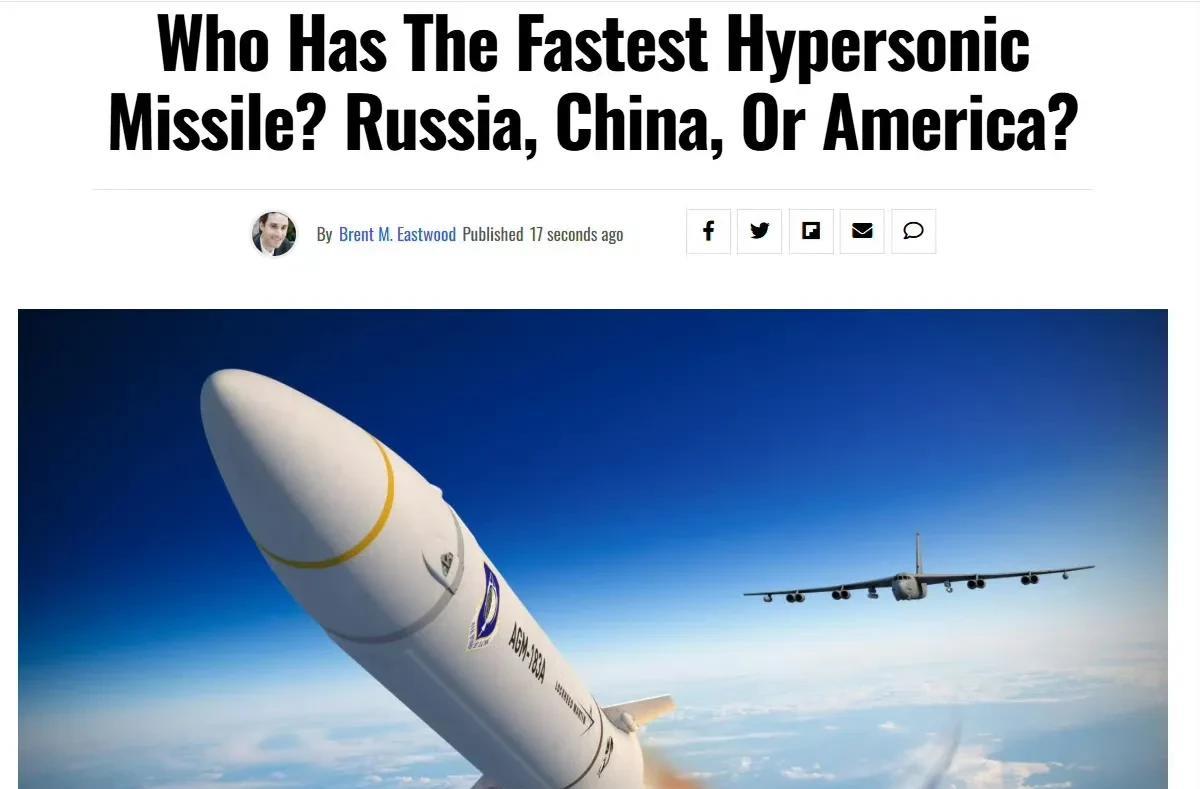 美国输掉了高超音速武器竞赛吗？答案是100%确认是的。高超音速武器优势的竞争正