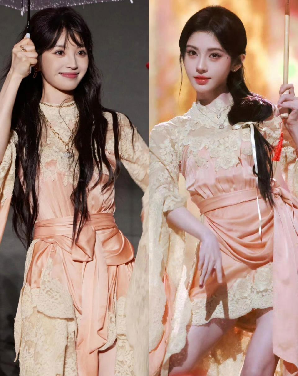 鞠婧祎和田曦薇穿的是同一条裙子吗？​​​