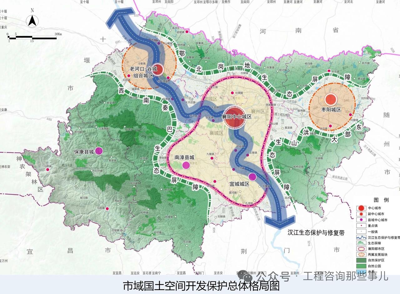 【湖北—襄阳】构建“一体两翼、一带三屏”的市域国土空间总体格局，落实战略定位，优